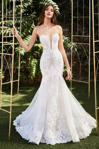 Patrice Wedding Dress Strapless Lace Mermaid 740928HXR-OffWhite/Nude SAMPLE IN STORE