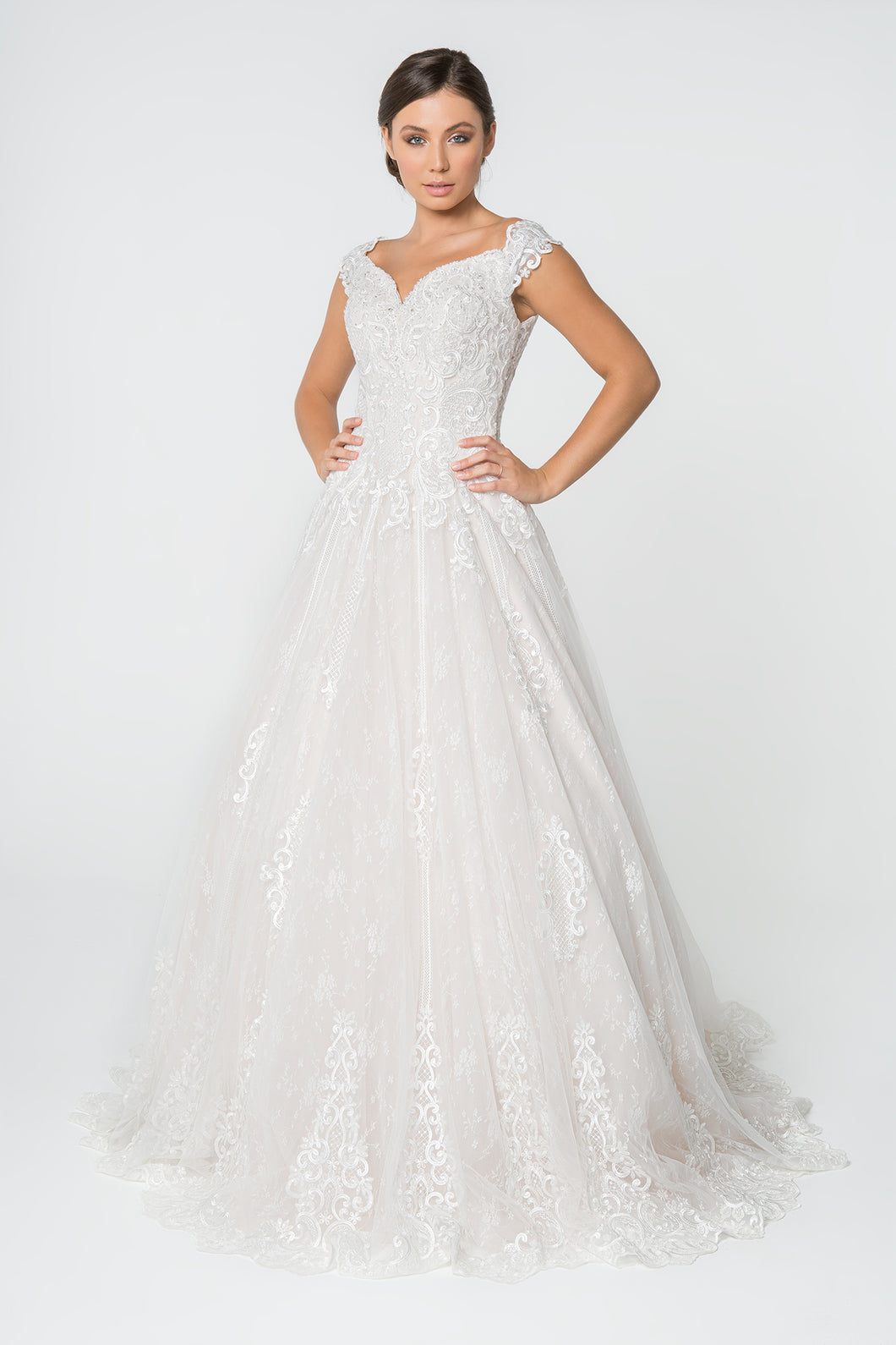 Poppy Wedding Dress Off Shoulder Lace Skirt Bridal Gown 2602823HER SAMPLE IN STORE