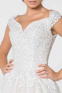 Poppy Wedding Dress Off Shoulder Lace Skirt Bridal Gown 2602823HER