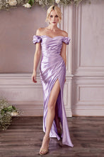 Load image into Gallery viewer, Rapture Gathered Satin Bridesmaid Dress 7401056AR-Lavender
