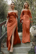 Load image into Gallery viewer, Reeves Bridesmaid Dress Draped Off the Shoulder Gown 7407488WK-Sienna  SAMPLE IN STORE

