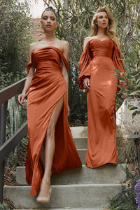 Reeves Bridesmaid Dress Draped Off the Shoulder Gown 7407488WK-Sienna  SAMPLE IN STORE