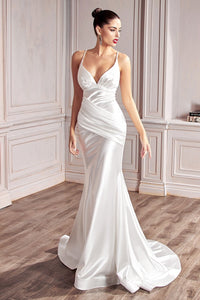 Renee Satin Old Hollywood Style Wedding Dress 740236WR-White SAMPLE IN STORE