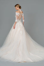 Load image into Gallery viewer, Rikki Wedding Dress Off Shoulder Long Sleeve Ballgown 2601803HER-Ivory
