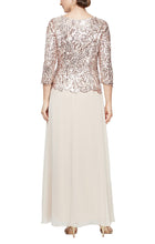 Load image into Gallery viewer, Samba Formal Dress Long Sleeves with Beaded Bodice 9408196795TIK-Sand SAMPLE IN STORE
