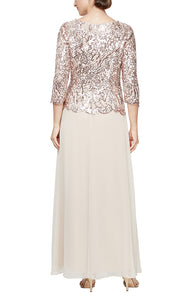 Samba Formal Dress Long Sleeves with Beaded Bodice 9408196795TIK-Sand SAMPLE IN STORE