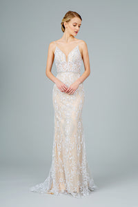 Tawny Wedding Dress Nude with Silver and White 2602990XR SAMPLE IN STORE