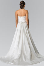 Load image into Gallery viewer, Victoria Wedding Dress White Strapless Satin Corset Back Gown 2602201EE-White
