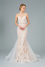 Load image into Gallery viewer, Wren Wedding Dress Nude Sheath with White 2602934-Champagne SAMPLE IN STORE
