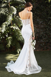 Ella Wedding Dress Sexy Sheer Side Skirt Gown 740937THR-OffWhite