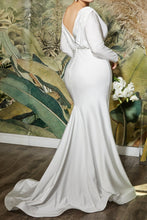 Load image into Gallery viewer, Hayley Wedding Dress Body Hugging Long Sleeve Gown 740169XR-White SAMPLE IN STORE

