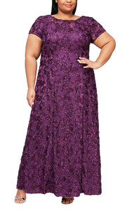 Millie Formal Dress A-line Short Sleeve Mothers Gown 940112788THR-Eggplant  Available in Plus & Petites  SAMPLE IN STORE