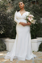 Load image into Gallery viewer, Hayley Wedding Dress Body Hugging Long Sleeve Gown 740169XR-White SAMPLE IN STORE
